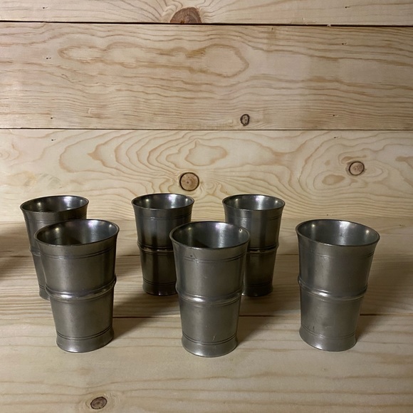Vintage Lot of 6 pewter cups